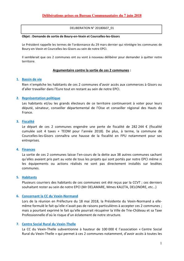 Bureau Communautaire - 7 juin 2018