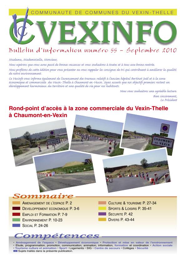 Document PDF contenant le Vexinfo n°55 du mois de septembre 2010