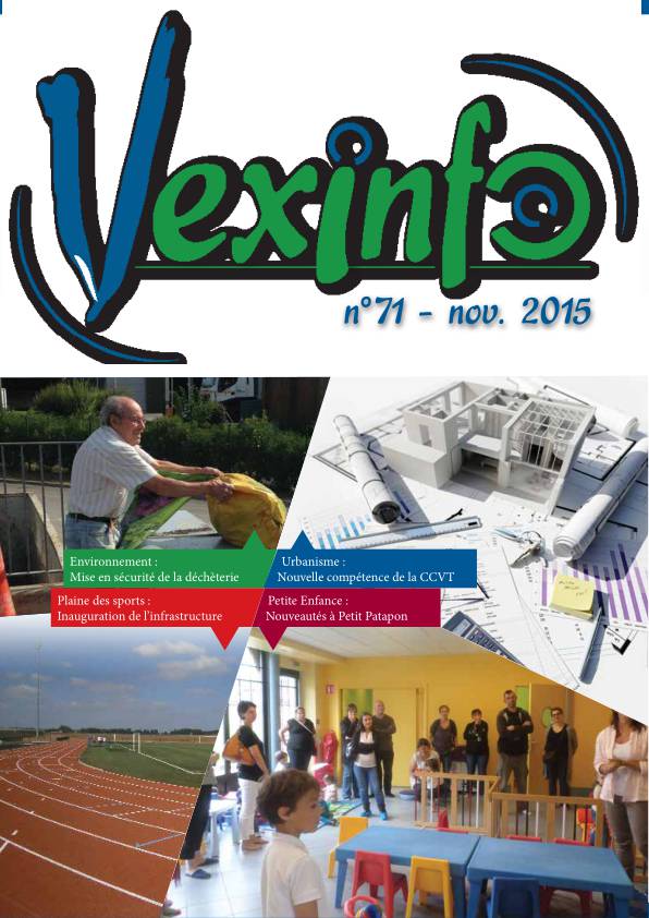Document PDF contenant le Vexinfo n°71 du mois de novembre 2015