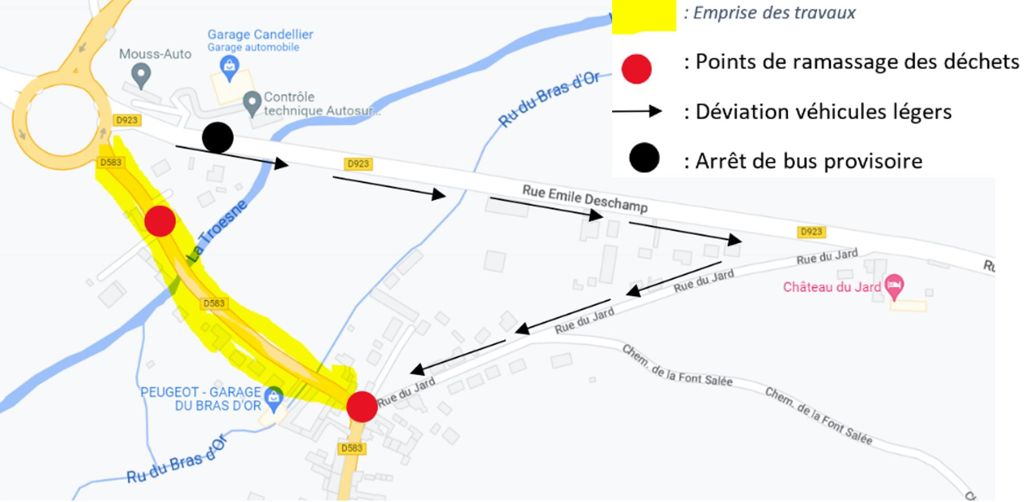 Travaux rue du bras d'or 2023