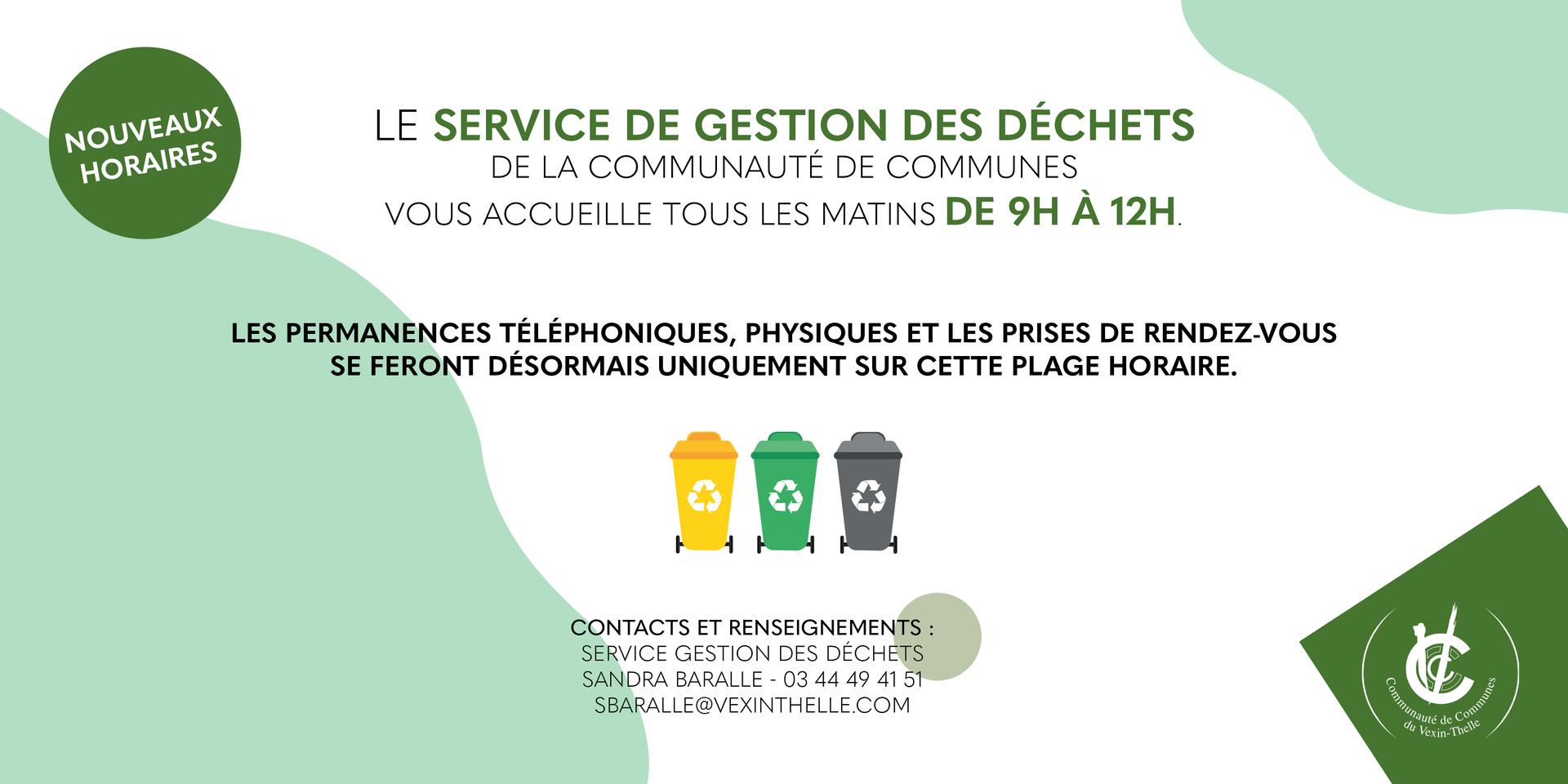 Ouverture service gestion des déchets